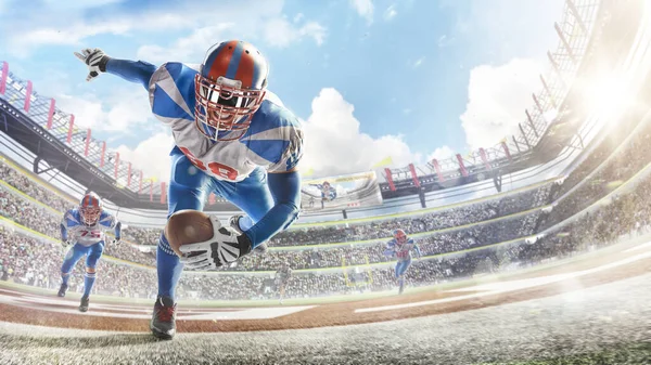 Touchdown Football Young Agile American Football Player Running Fast Goal — Stockfoto