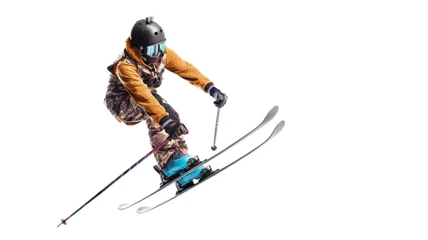 Skiing. Extreme winter sports. Skier jumping. Winter sports Isolated Sport