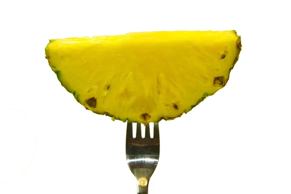 Ananas auf Gabel — Stock Photo, Image