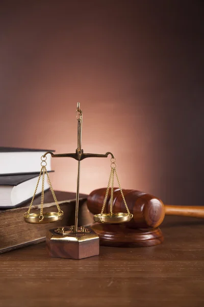 Law theme, mallet of judge, wooden gavel — Stock Photo, Image