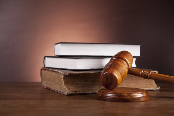 Law and justice composition with dark background