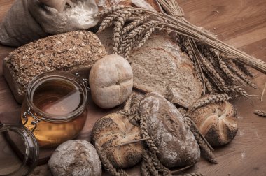 ekmek, rulo, ortam ışığı ile hububat