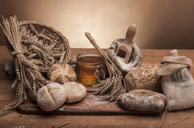 ekmek ve tahıllar ile geleneksel ülke Tema