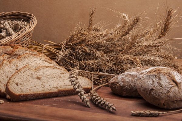 Baking theme table with bread