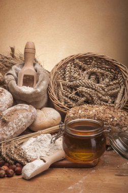 rulo ve ekmek atmosferik kompozisyon