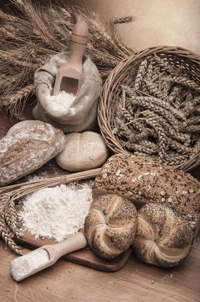 Country theme with traditional baking goods — Stock Photo, Image