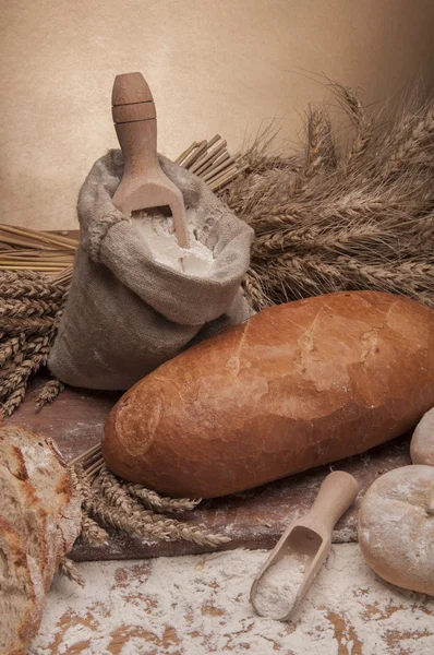 Rolos e pão — Fotografia de Stock