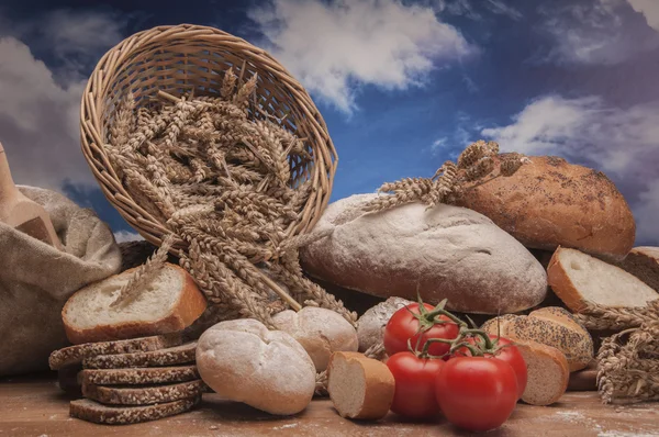 Composition with bread and rolls — Stock Photo, Image