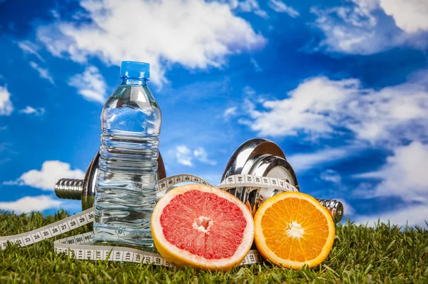 Fitness složení s živými barvami — Stock fotografie