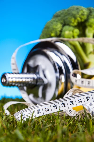 Composition santé et fitness, fruits et légumes — Photo