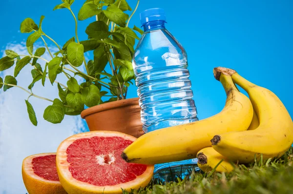 Thème fitness avec fruits et légumes — Photo