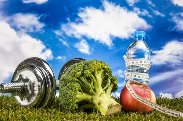 Složení fitness, ostré barvy — Stock fotografie