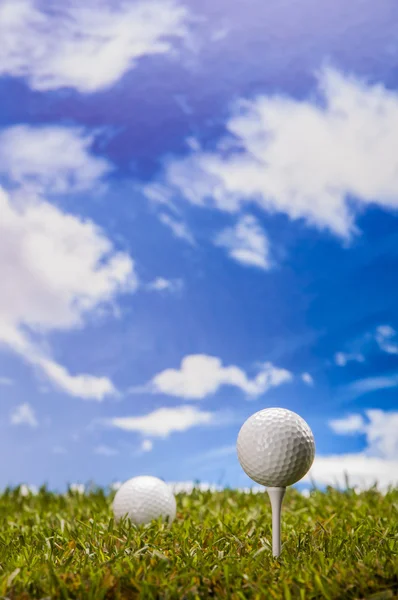 Golf spullen met sportartikelen — Stockfoto