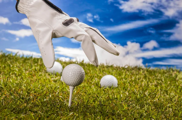 Equipo de golf en césped verde, campo de golf —  Fotos de Stock