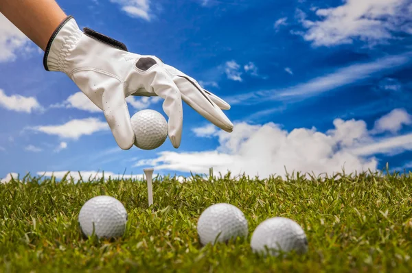 Equipo de golf en césped verde, campo de golf — Foto de Stock