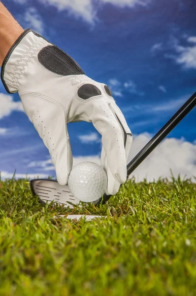 Tema de golfe com material desportivo — Fotografia de Stock