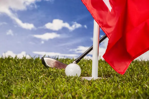 Golf stuff on golf field — Stock Photo, Image
