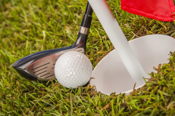 Golf fält, sportutrustning — Stockfoto