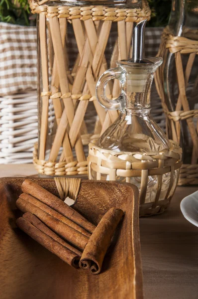 Italian coffee on wooden table — Stock Photo, Image