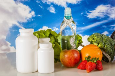 Fitness kompozisyon, canlı renkler