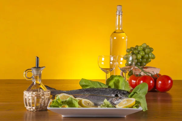 Trout in mediterranean composition — Stock Photo, Image