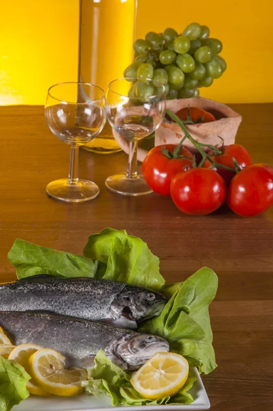 Trout in mediterranean composition — Stock Photo, Image