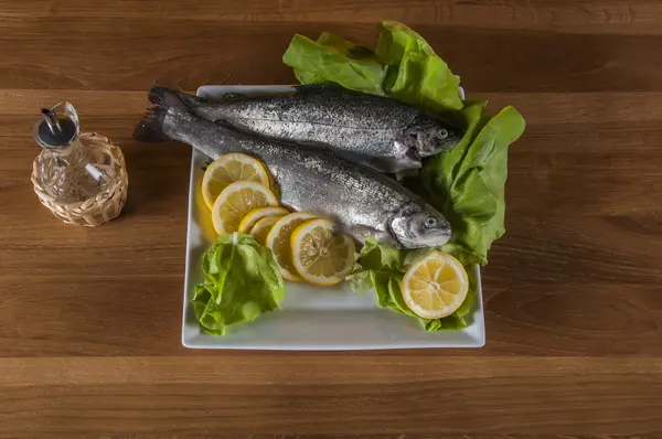 Trout in mediterranean composition — Stock Photo, Image