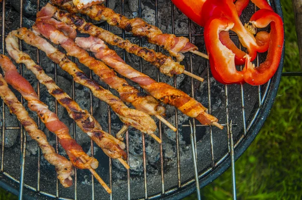 Tema grigliate con roba barbecue — Foto Stock