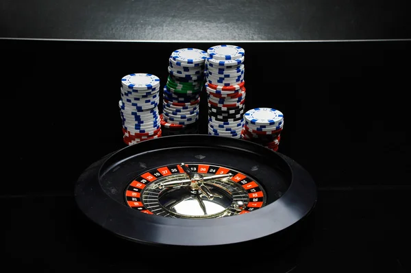 Gambling game on black background — Stock Photo, Image