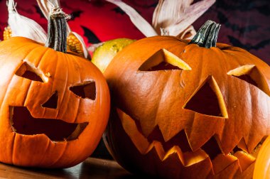 Scary halloween tema ile kabak