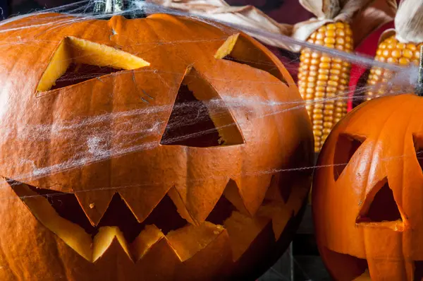 Zucche spaventose di Halloween — Foto Stock