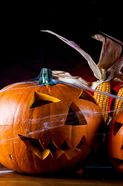 Korkunç Cadılar Bayramı balkabakları — Stok fotoğraf