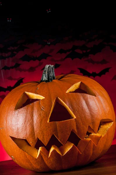 Abóboras assustadoras de Halloween, tema de Halloween — Fotografia de Stock