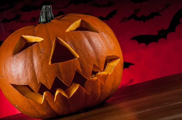 Strašidelné halloween dýně halloween téma — Stock fotografie