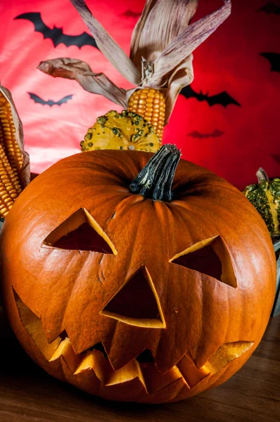 Страшные тыквы, концепция Хэллоуина — стоковое фото