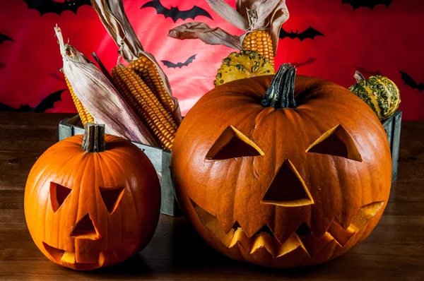 Korkunç kabaklar, halloween kavramı — Stok fotoğraf