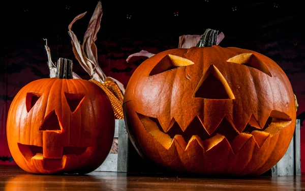 Страшные тыквы, концепция Хэллоуина — стоковое фото