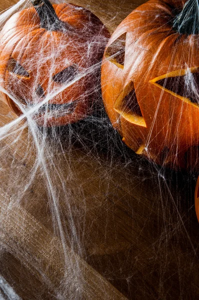 Zucche di Halloween, luce ambientale — Foto Stock