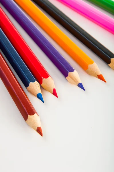 Isolated wooden pencils, white background — Stock Photo, Image