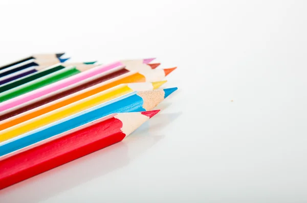 Colorful vivid pencils on white background — Stock Photo, Image