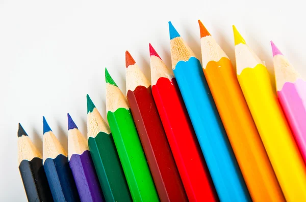 Colorful vivid pencils on white background — Stock Photo, Image