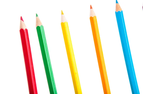 Bunte lebendige Bleistifte auf weißem Hintergrund — Stockfoto