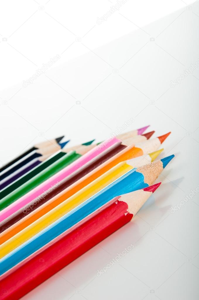 Vivid composition of color pencils
