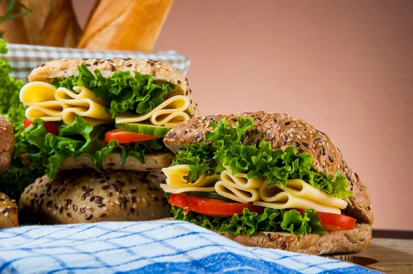 Gezonde, natuurlijke sandwich — Stockfoto