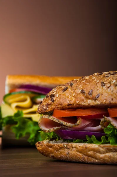 Organické, zdravé potraviny, sendvič — Stock fotografie
