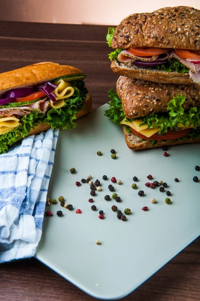 Thème coloré de sandwich, alimentation saine — Photo