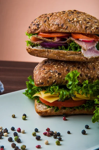 Tema colorido de sándwich, comida saludable —  Fotos de Stock