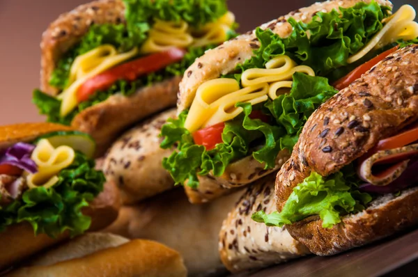 Красочная тема сэндвича, здоровое питание — стоковое фото