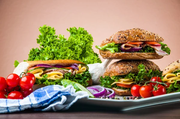 Lichte lunch met sandwich — Stockfoto