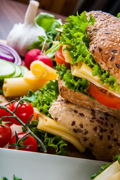 Gezonde lunch, sandwich — Stockfoto